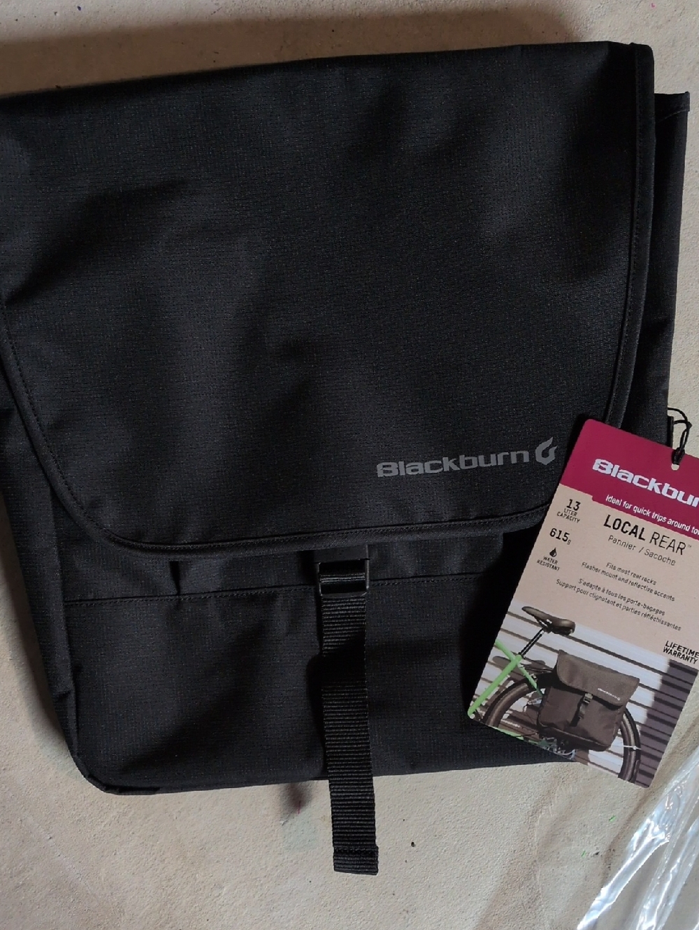 Black Men's Rear Messenger/Pannier Bag